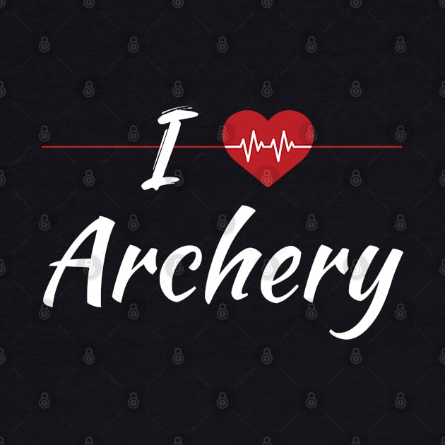 I Love Archery Cute Red Heartbeat by SAM DLS